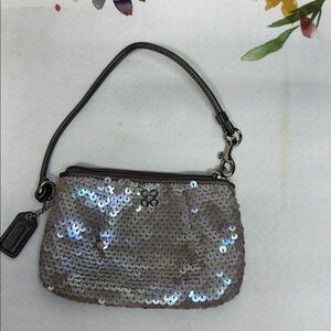 Coach Mermaid Sequin Wristlet with Shimmering Accents